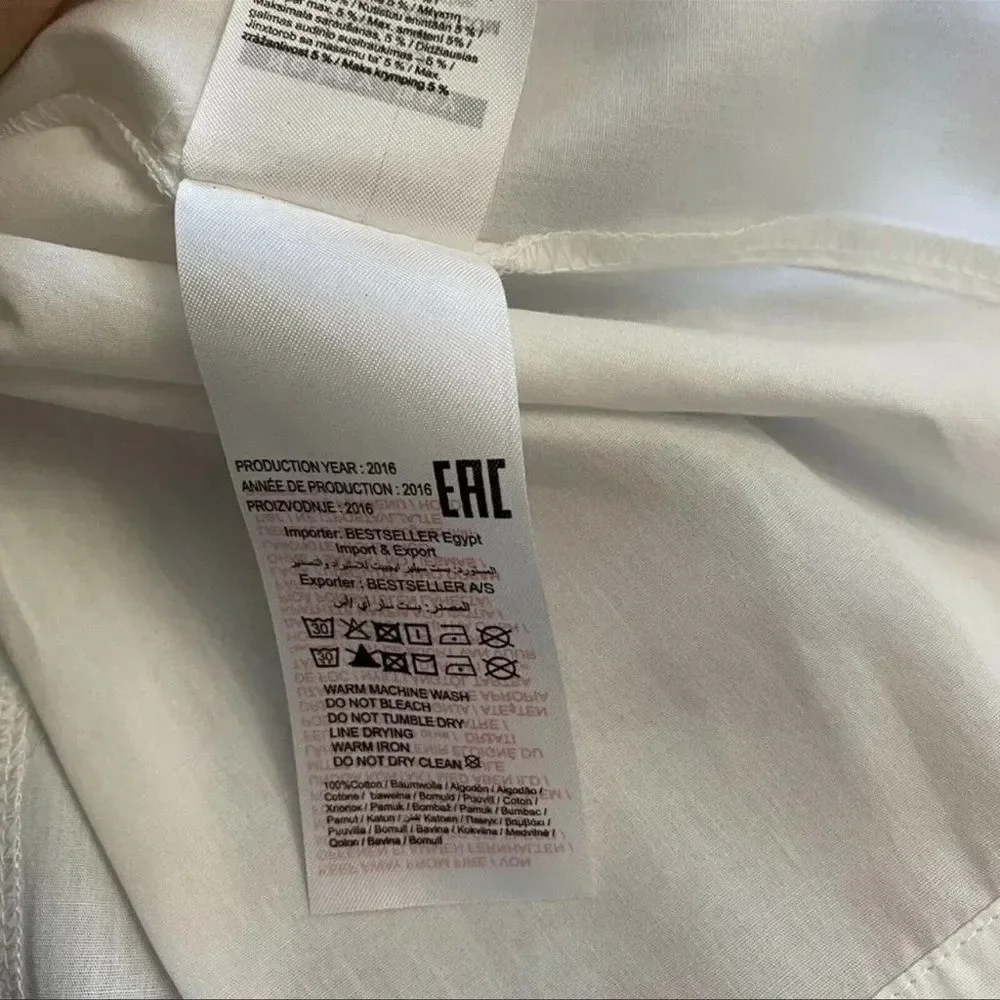 Noisy May Crisp white shirt open back sexy Large (check measurements) EUC - Picture 10 of 11